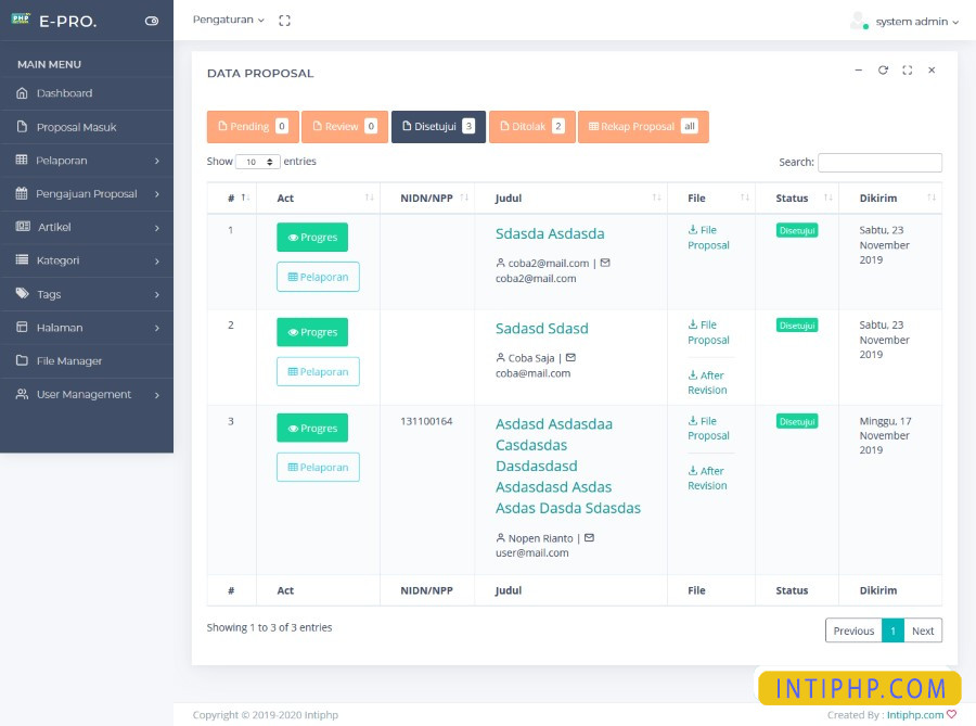 E-proposal Atau Simlitabmas Premium Berbasis Web Laravel
